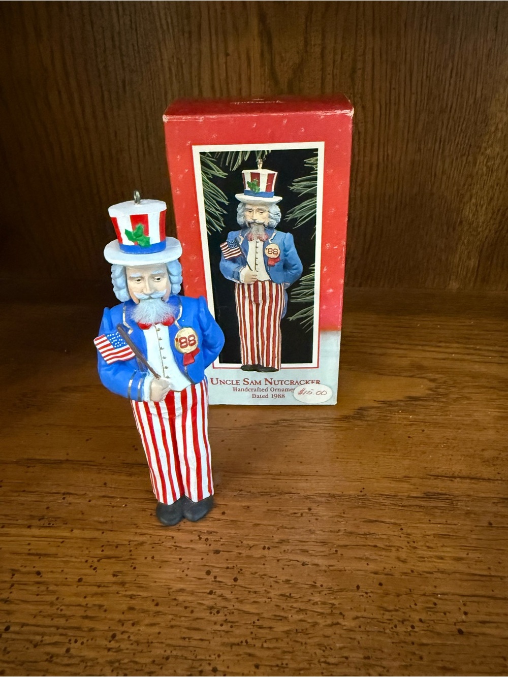 Uncle Sam Nutcracker Ornament - Red, White & Blue